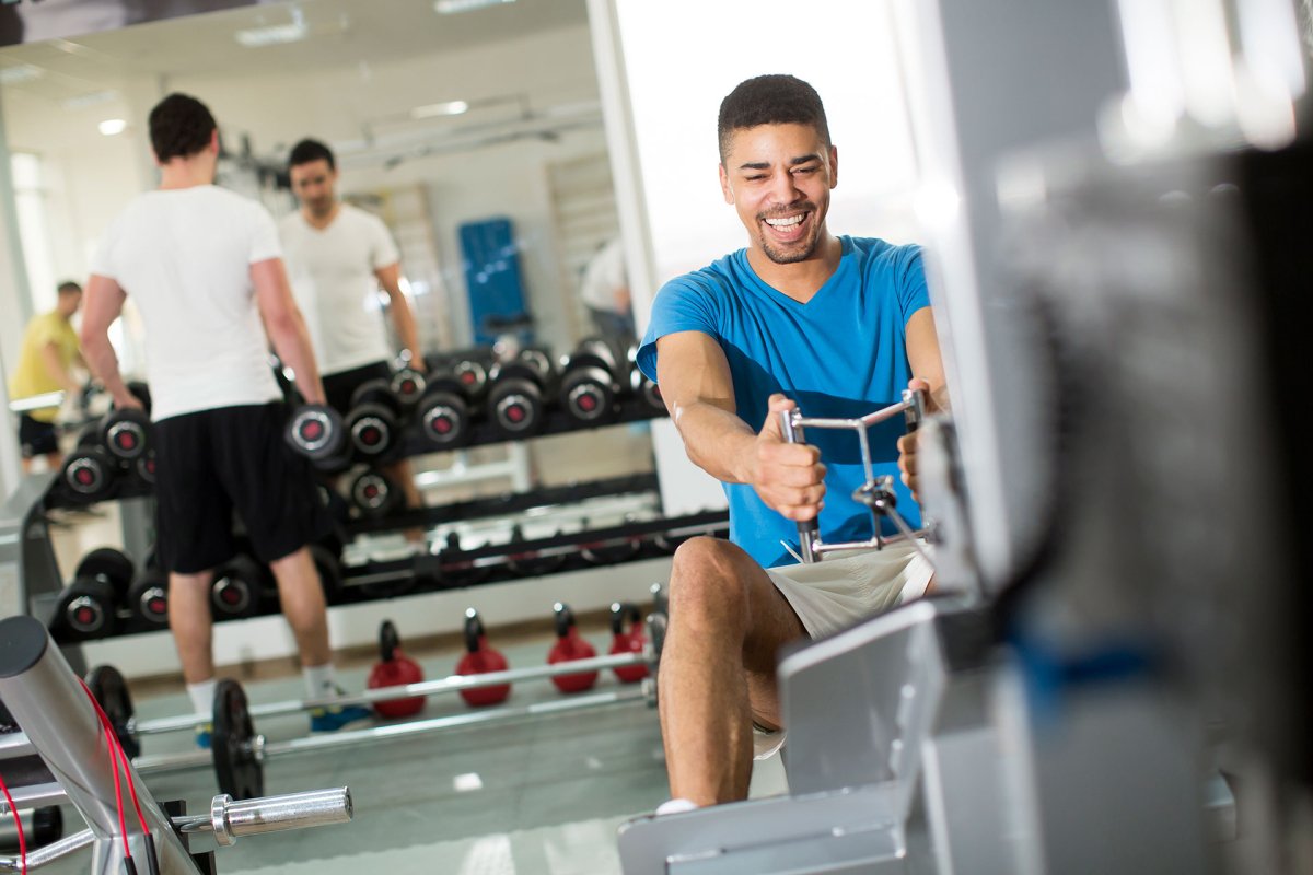 Man training in gym